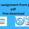 Ignou assignment front page pdf free download IN HINDI