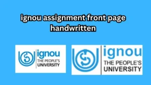 ignou assignment front page handwritten